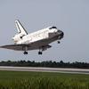 Discovery is landing on runway 33 at Kennedy Space Center.